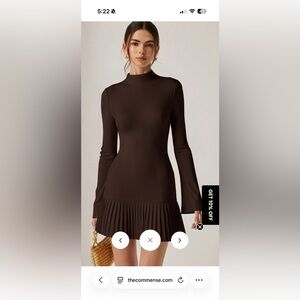 Commense Chocolate Long Sleeve Dress